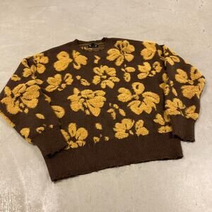 vintage y2k patterned brown sweater